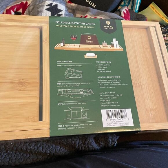 NIB Foldable bamboo bathtub caddy - Picture 3 of 4